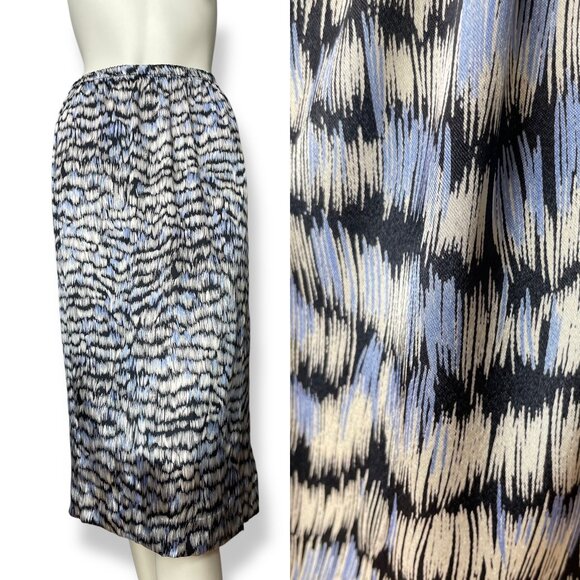 Vintage Straight Skirt Slip Abstract Elastic Waistband Retro 70s 80s Retro - Picture 1 of 10